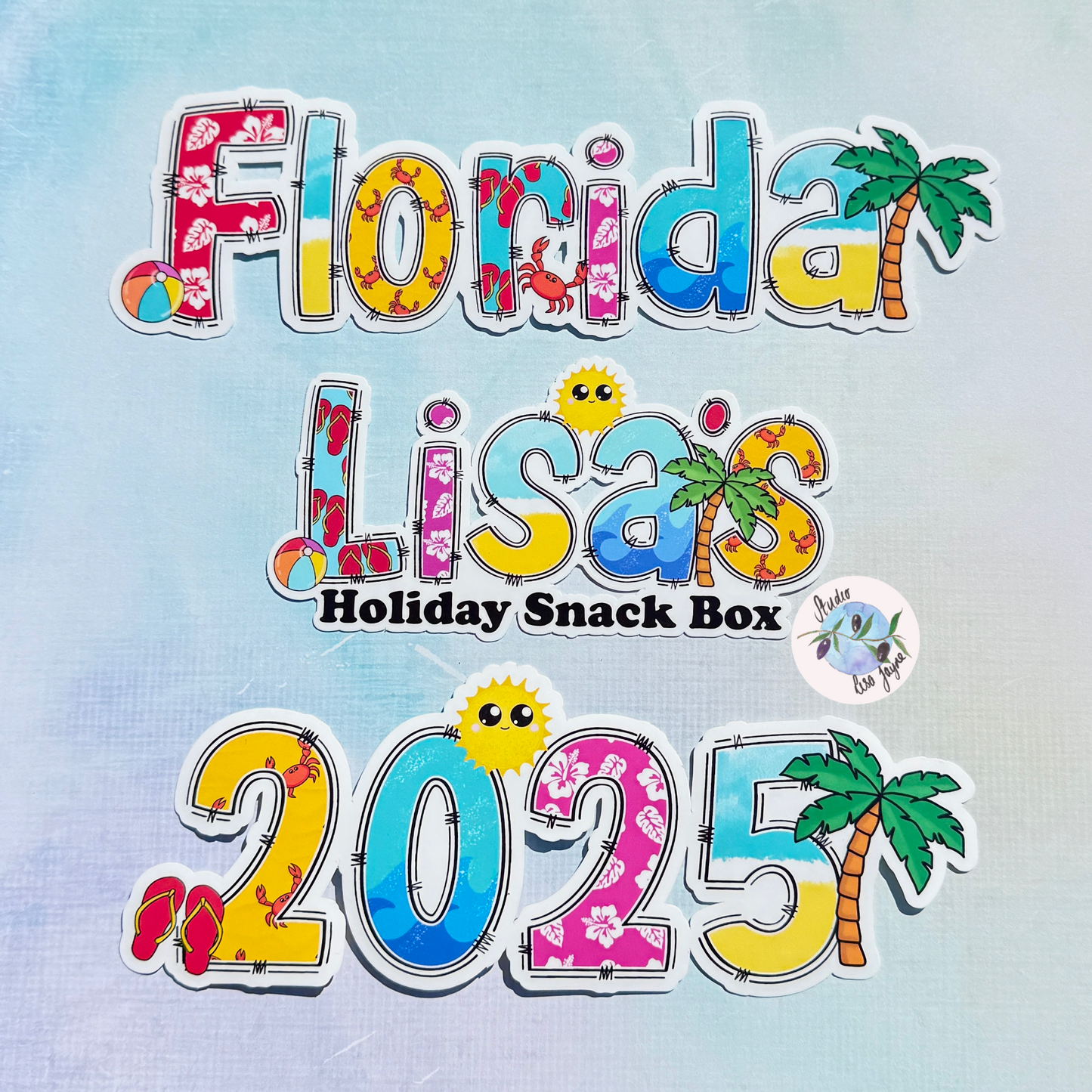 Holiday Snack Box Stickers - Waterproof Travel decals.
Ideal for labelling Suitcase, Covering Photo Album or to Name Labels anything.
City, year and snack box examples
