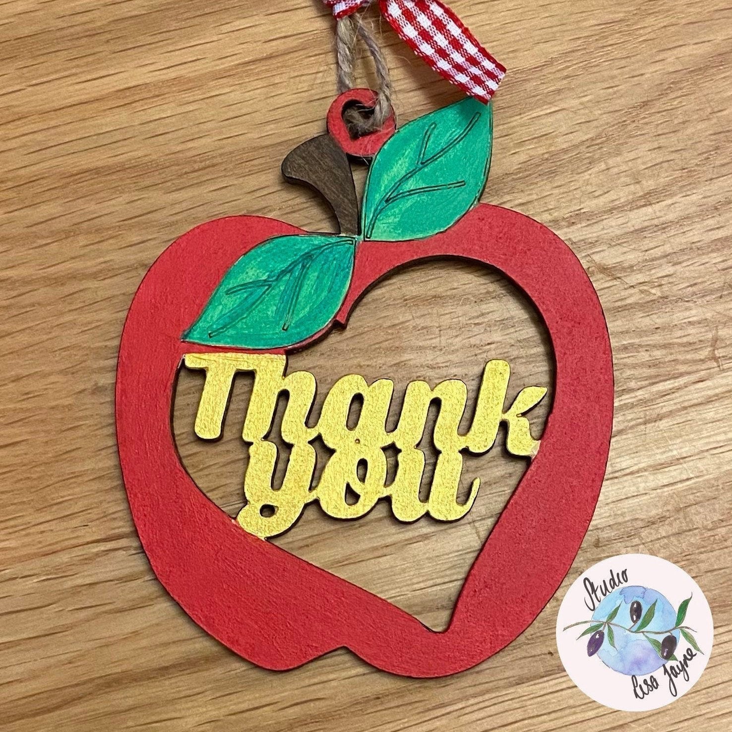 Thank you teacher handmade and hand painted gift for end of term