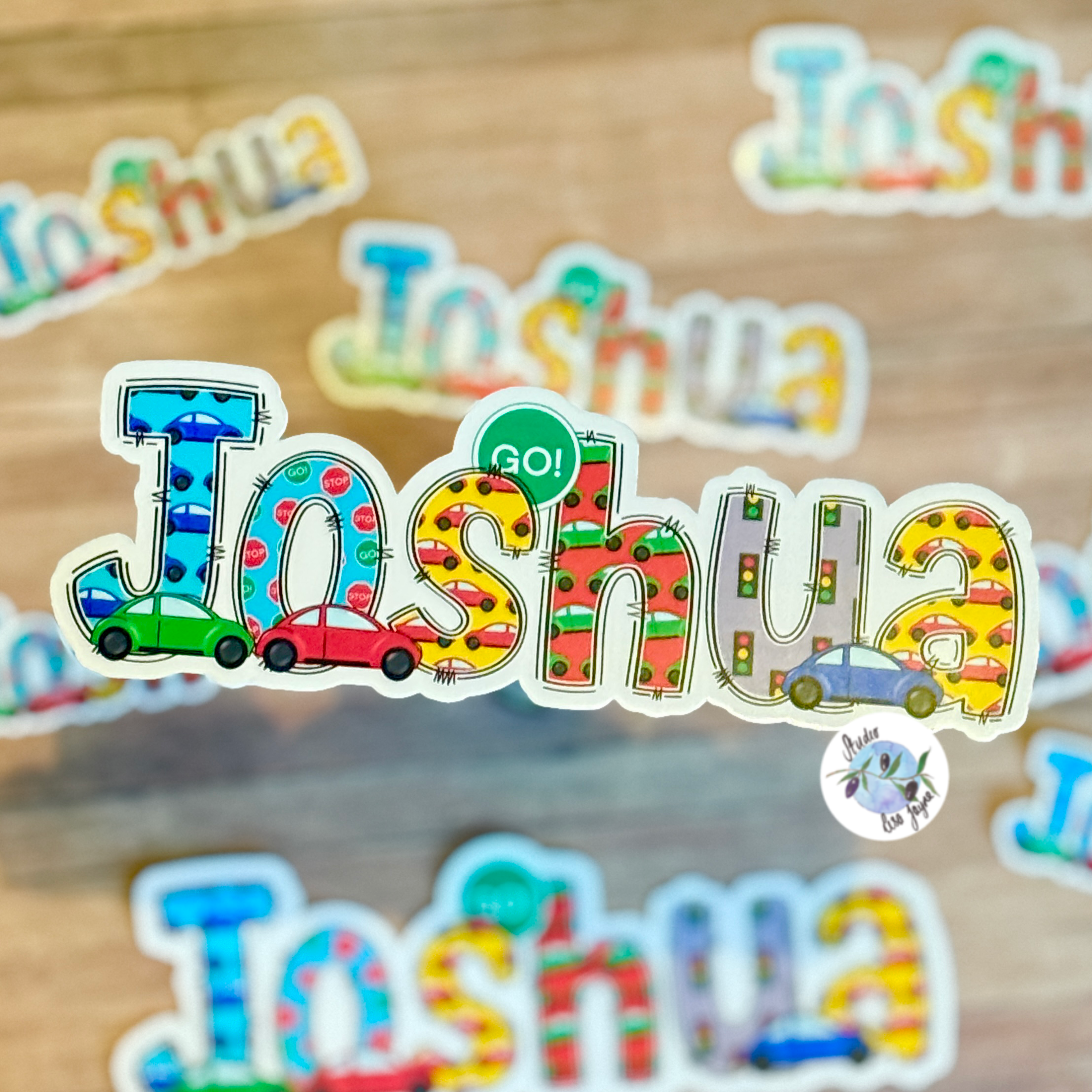 Kids Car Name Personalised Waterproof Vinyl Sticker