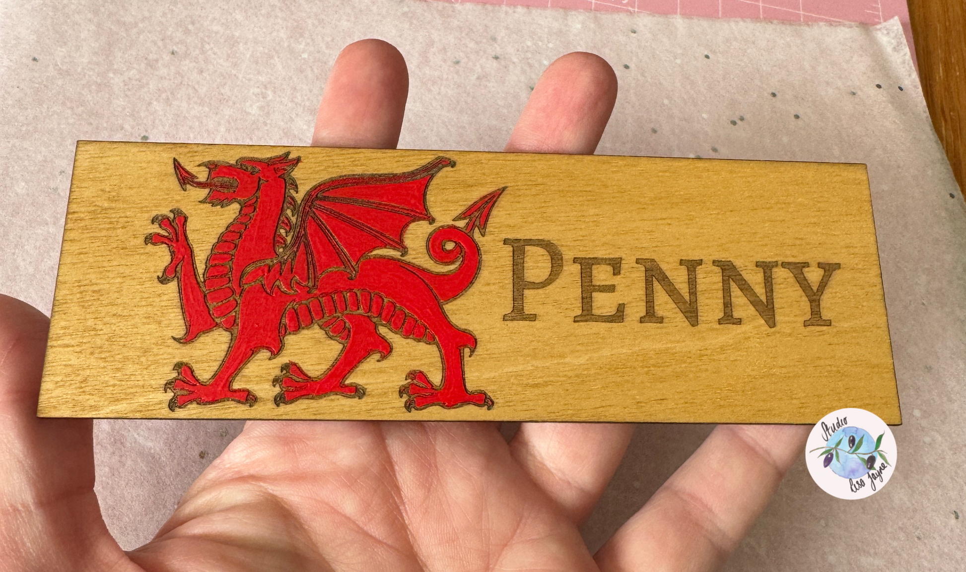 Personalised Hand Painted Welsh Dragon Flag Bookmark - Cymru - customised name handmade welsh gift reader