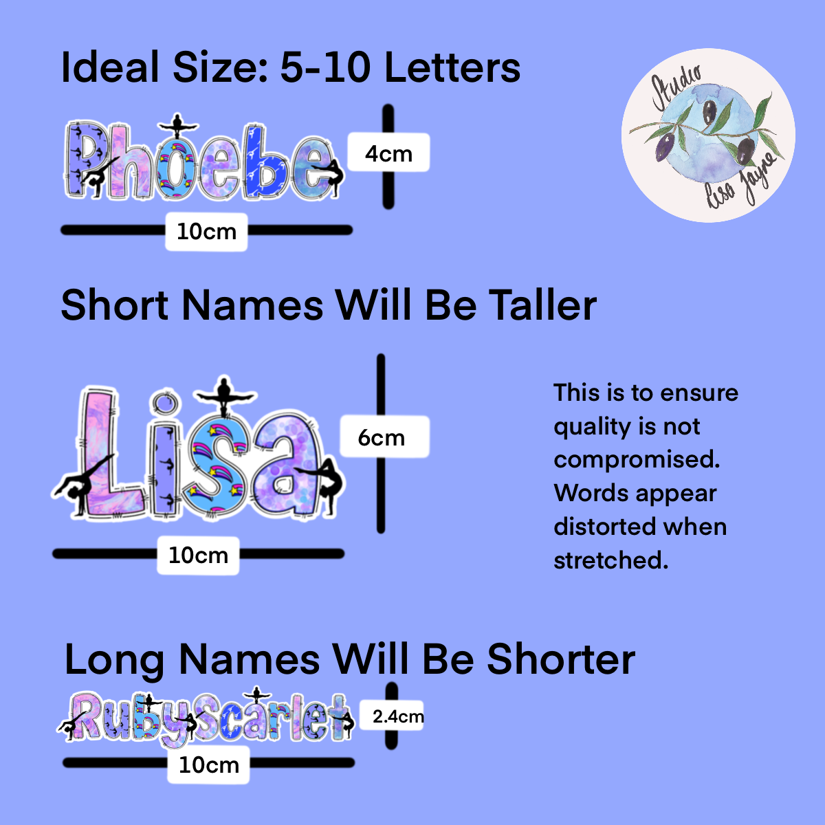 Gymnastics Name Personalised Waterproof Vinyl Sticker Label