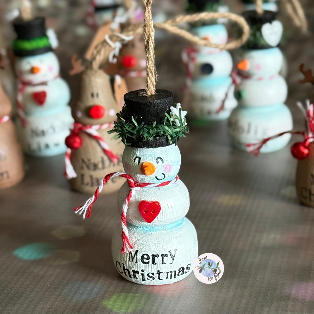 Snowman Hand Painted Christmas Tree Decoration 3D