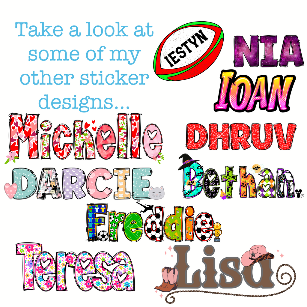 Netball Name Personalised Waterproof Vinyl Sticker Label