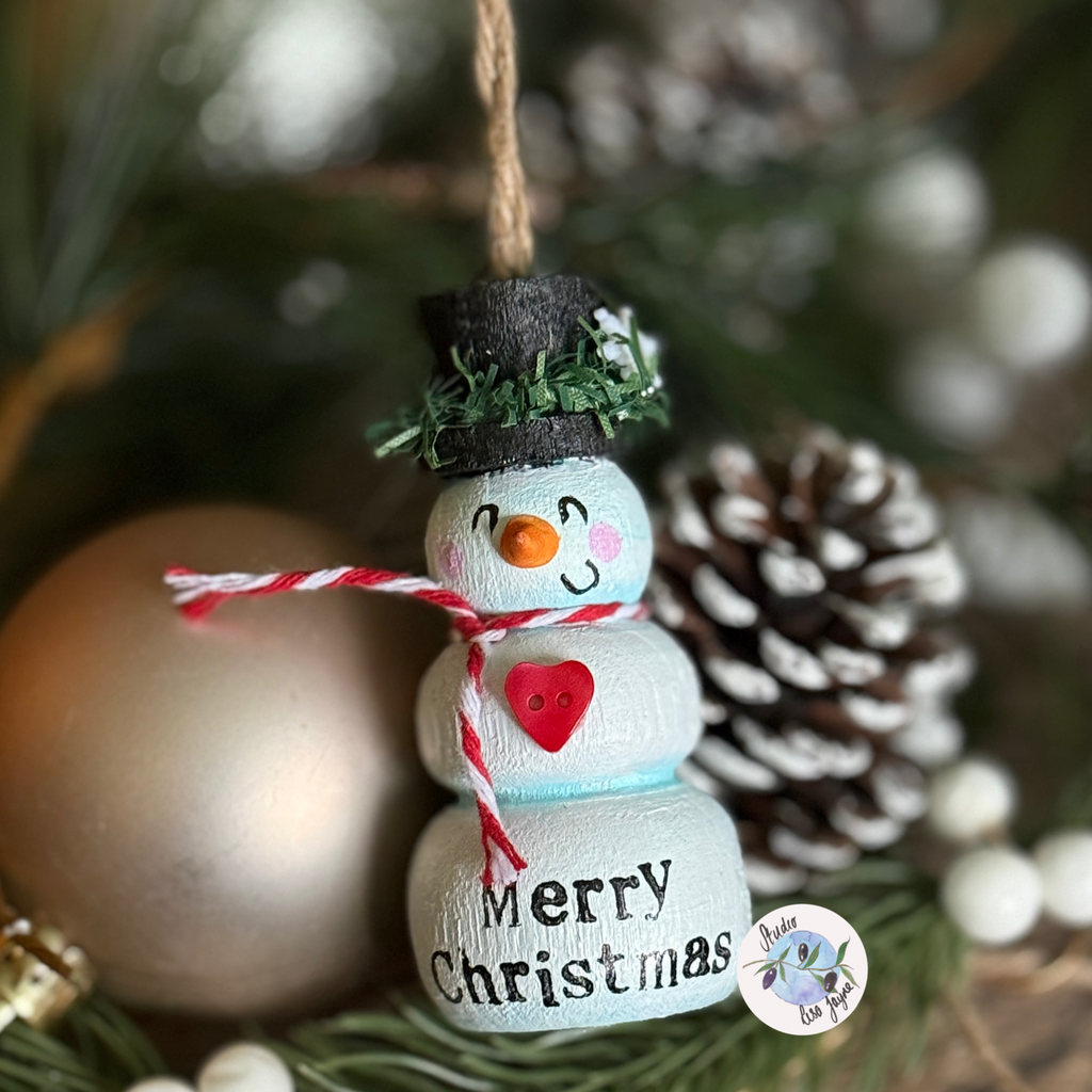 Snowman Hand Painted Christmas Tree Decoration 3D
