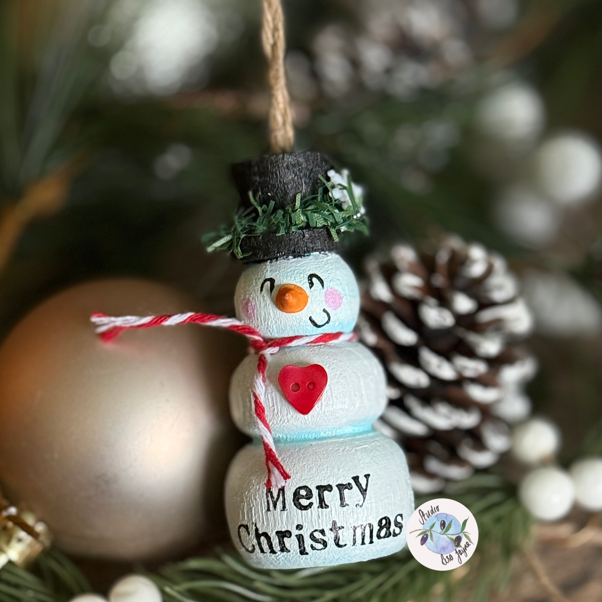 Snowman Hand Painted Christmas Tree Decoration 3D