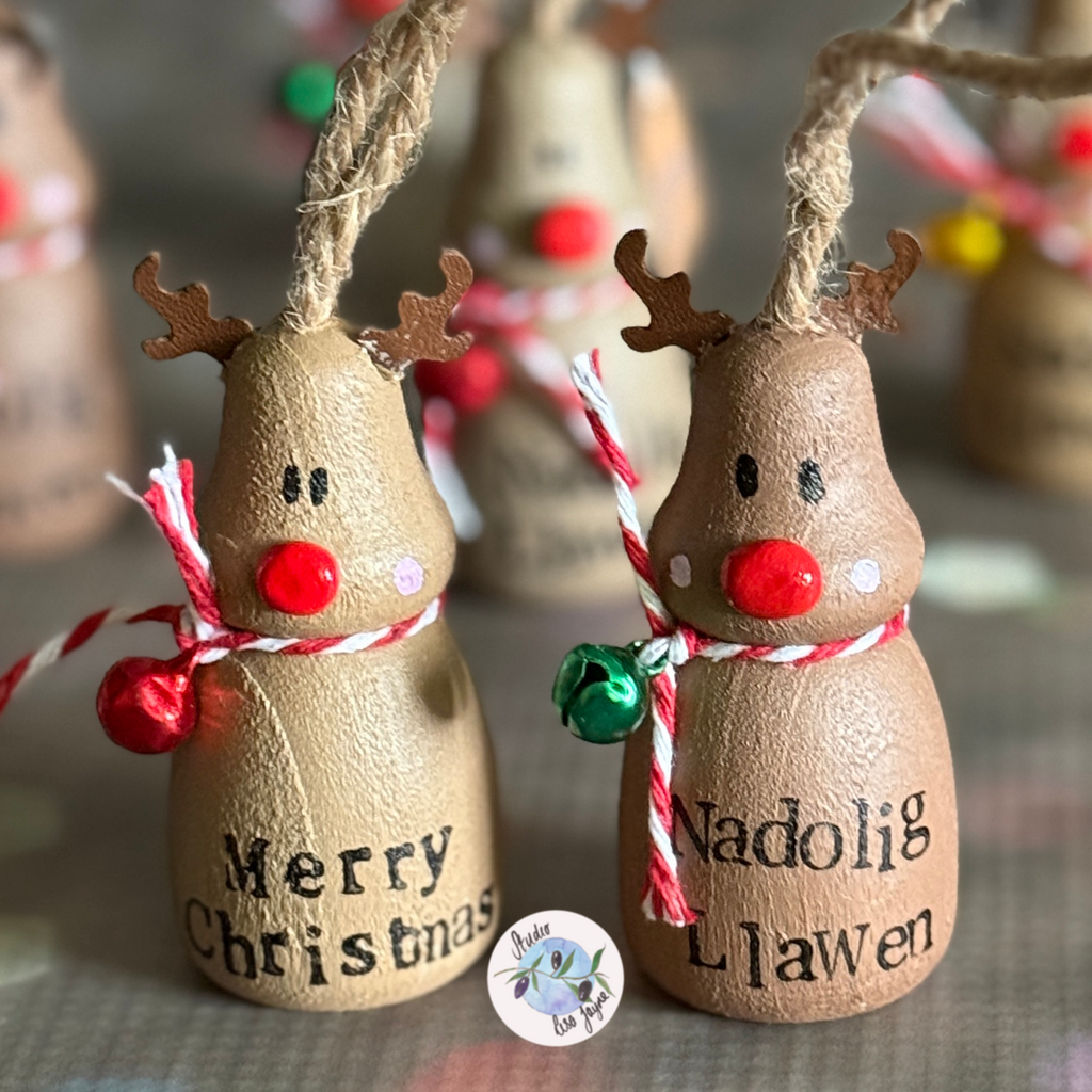 Reindeer Hand Painted Christmas Tree Decoration