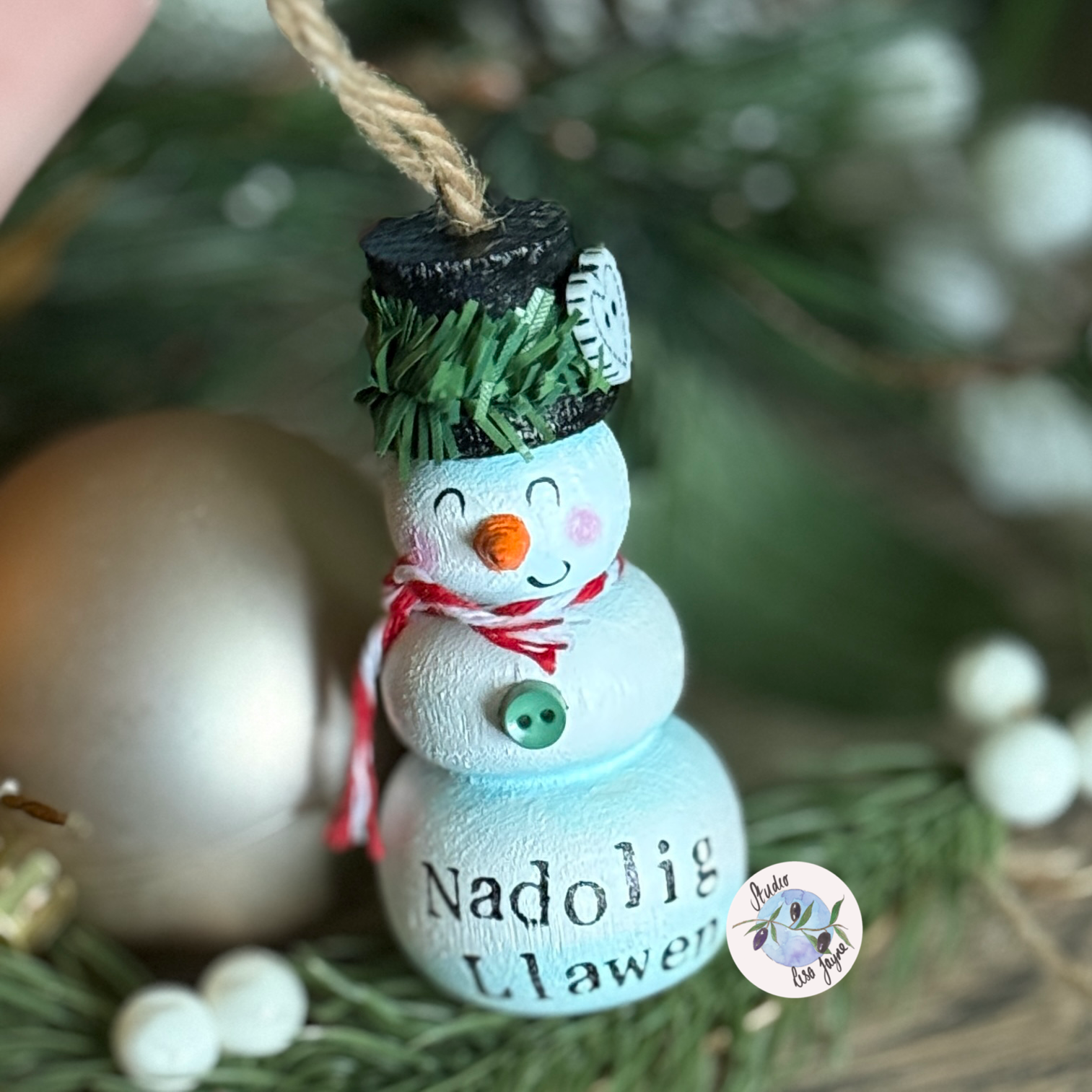 Snowman Hand Painted Christmas Tree Decoration 3D