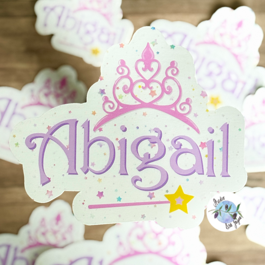 Fairy Princess Name Personalised Waterproof Vinyl Sticker