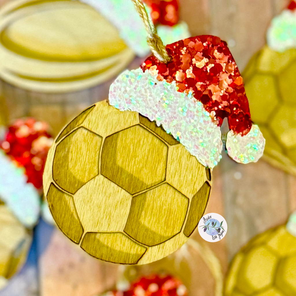 Football Christmas Tree Decoration - Rugby Christmas Tree Decoration Personalised Santa Hat