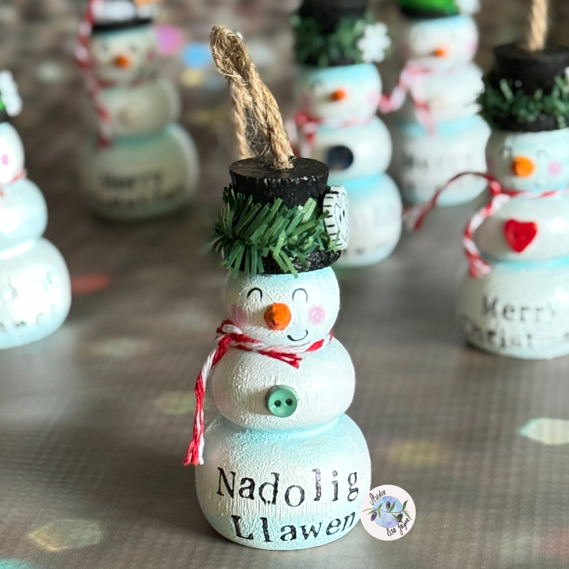 Snowman Hand Painted Christmas Tree Decoration 3D