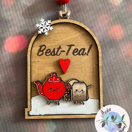 Best Tea Best Friend Christmas Decoration - cup of tea, Friendship - besties - close up
