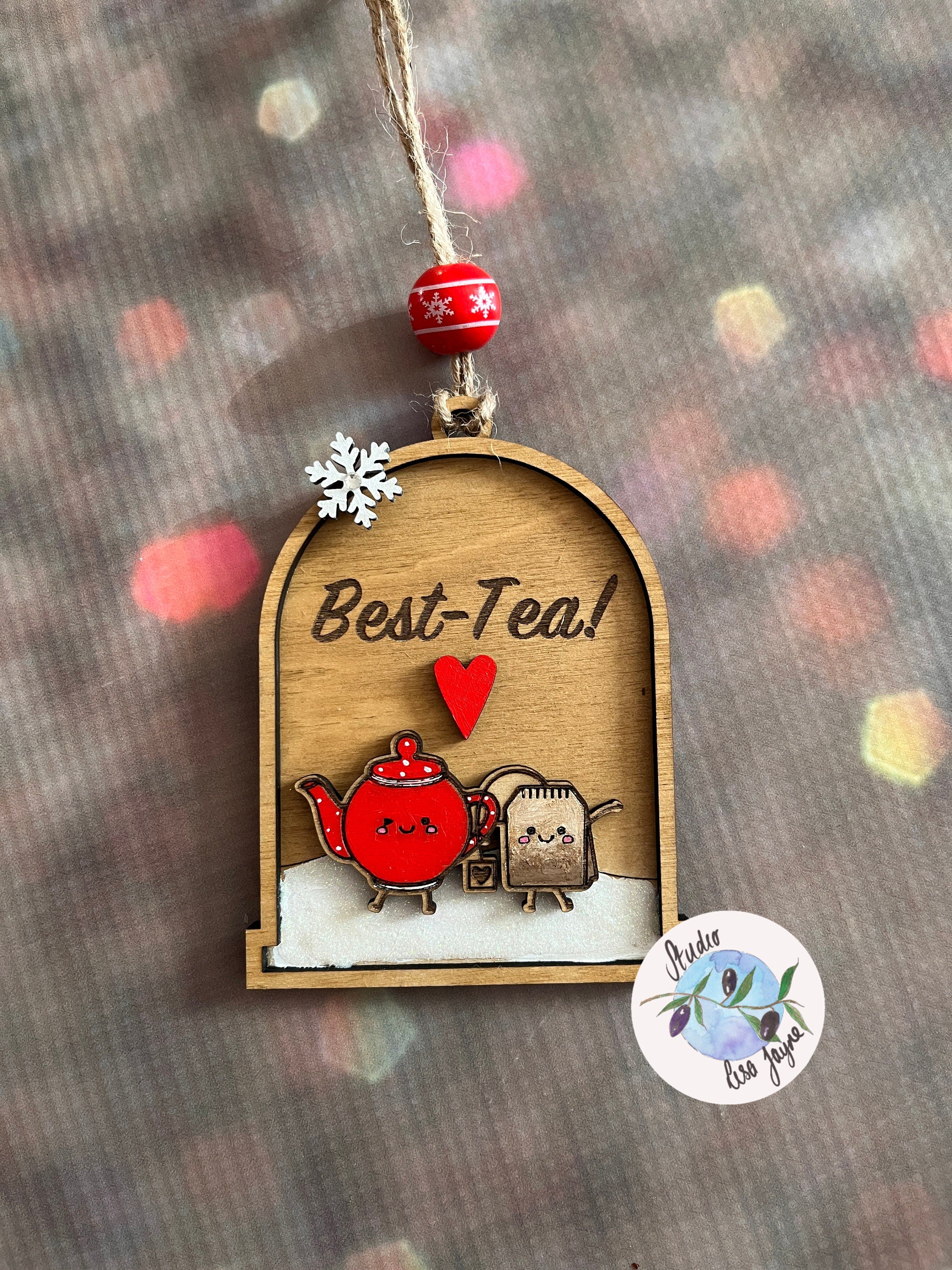 Best Tea Best Friend Christmas Decoration - cup of tea, Friendship - besties - zoom out