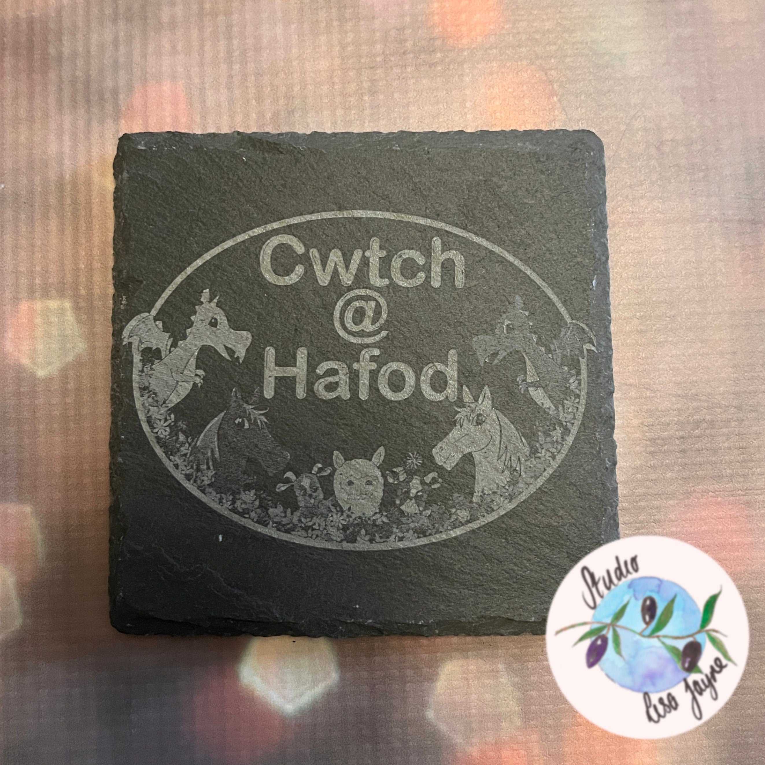 Business Brand Logo Slate Coaster Business