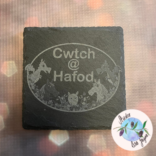 Business Brand Logo Slate Coaster Business