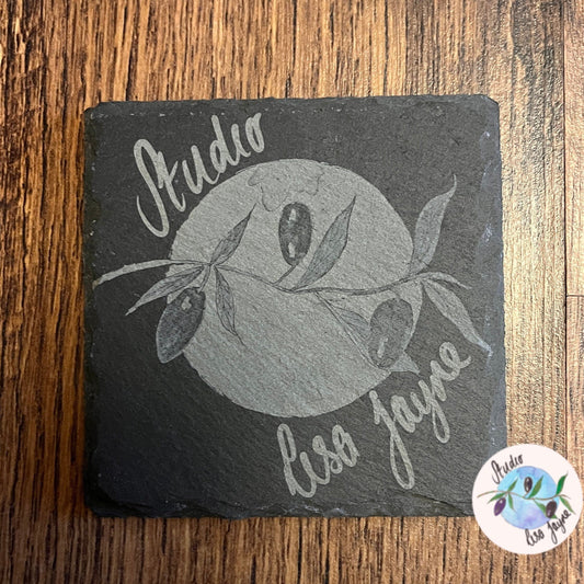 Business Brand Logo Slate Coaster Business