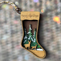 3d Hand painted Stocking Christmas tree decoration - Merry Christmas