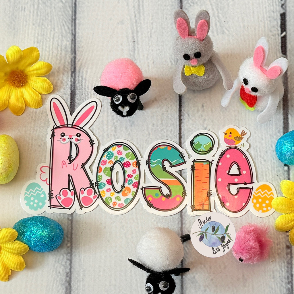 Premium waterproof Easter Basket stickers. Ideal for laptops, books, and any smooth surface. Rosie