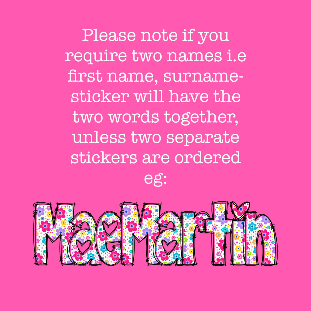Pink background with decorative text and name 'MacMartin' on a pink background