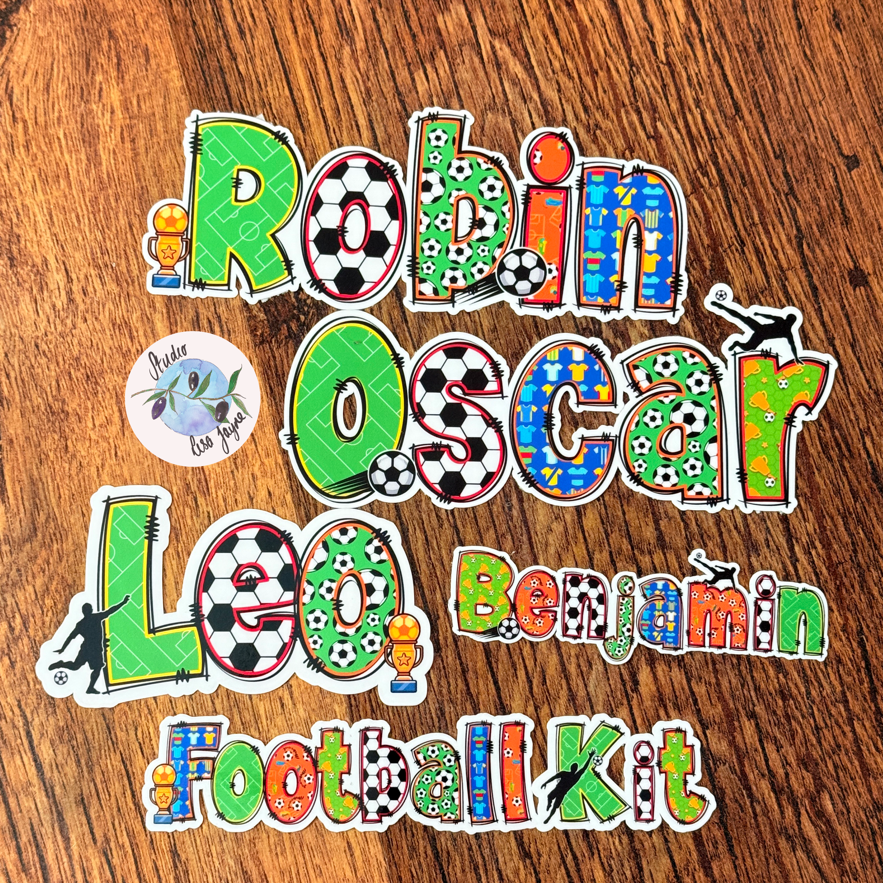 Football Name Sticker personalised, sport Name Label customised for drinks bottle, iPad, tablet, laptop