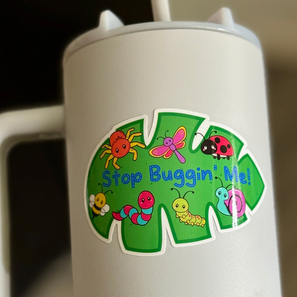 Bugs Personalised Name Waterproof Vinyl Sticker