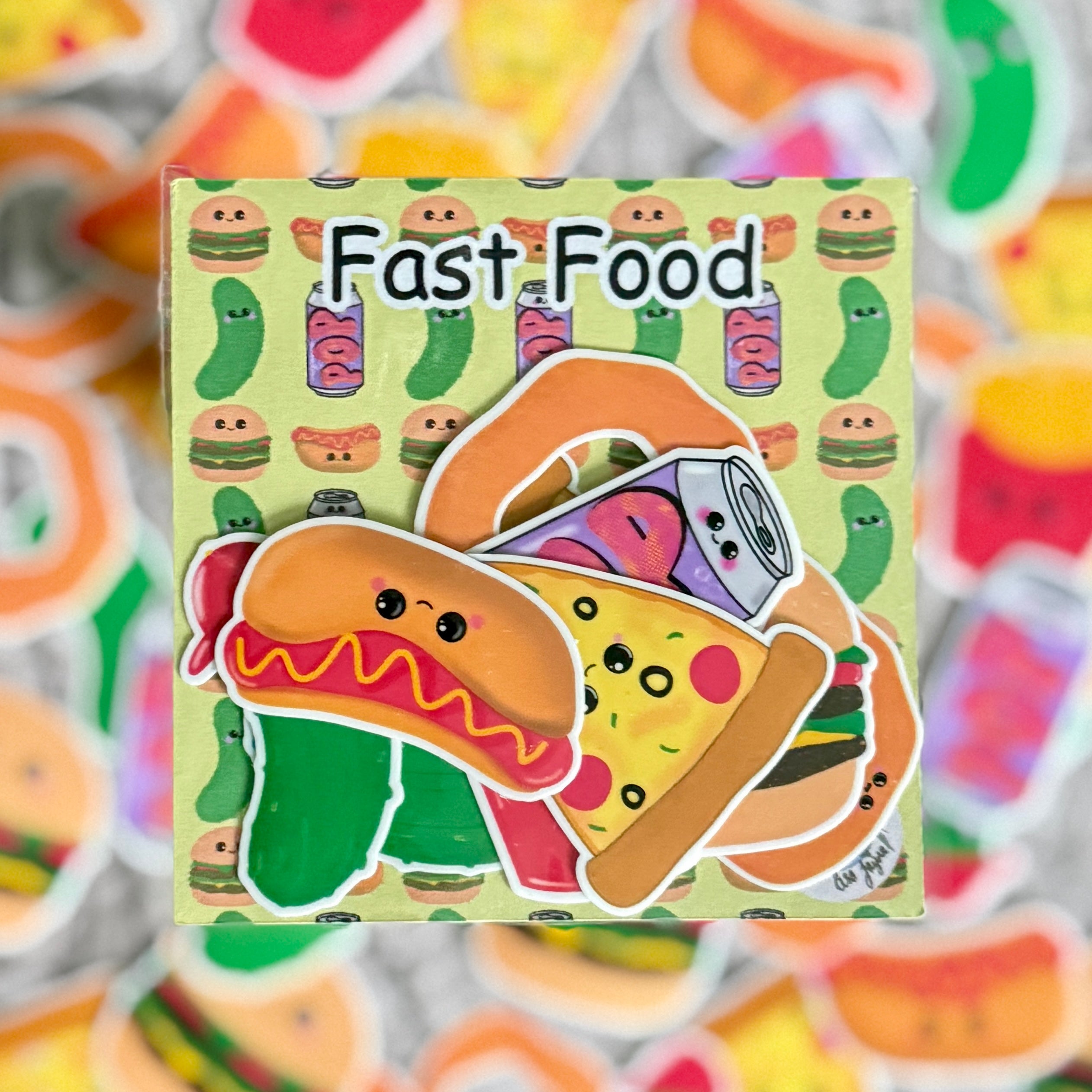 Fast Food Sticker Pack Hand Illustrated Happy Foods