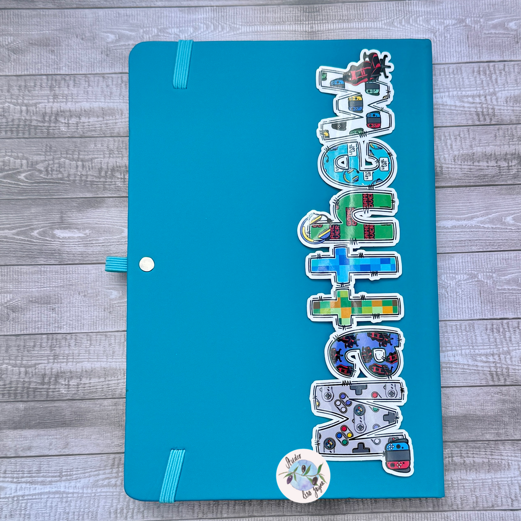 Gamer Name Stickers - Computer Game Geek Video Games Waterproof  Photo Album Name Labels Personalised Decals on notebook diary SNES and Switch 2 theme