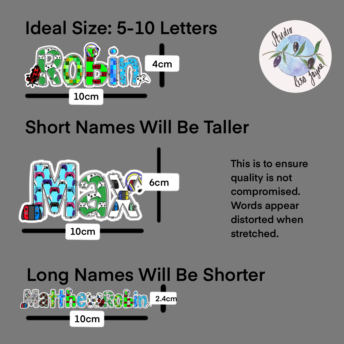 Gamer Name Stickers - Computer Game Geek Video Games Waterproof  Photo Album Name Labels Personalised Decals