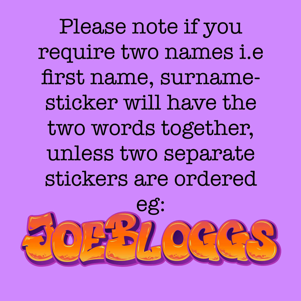 Graffiti Name Personalised Waterproof Vinyl Sticker