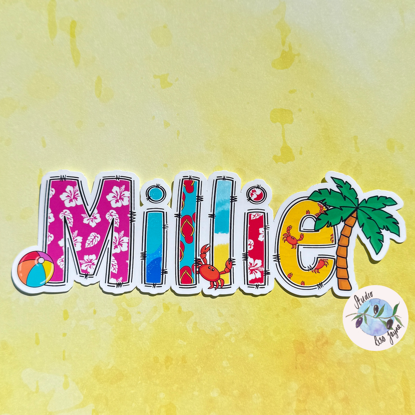Holiday Snack Box Stickers - Waterproof Travel decals.

Ideal for labelling Suitcase,  Covering Photo Album or to Name Labels anything.

Millie's name on the beach (inc crab)