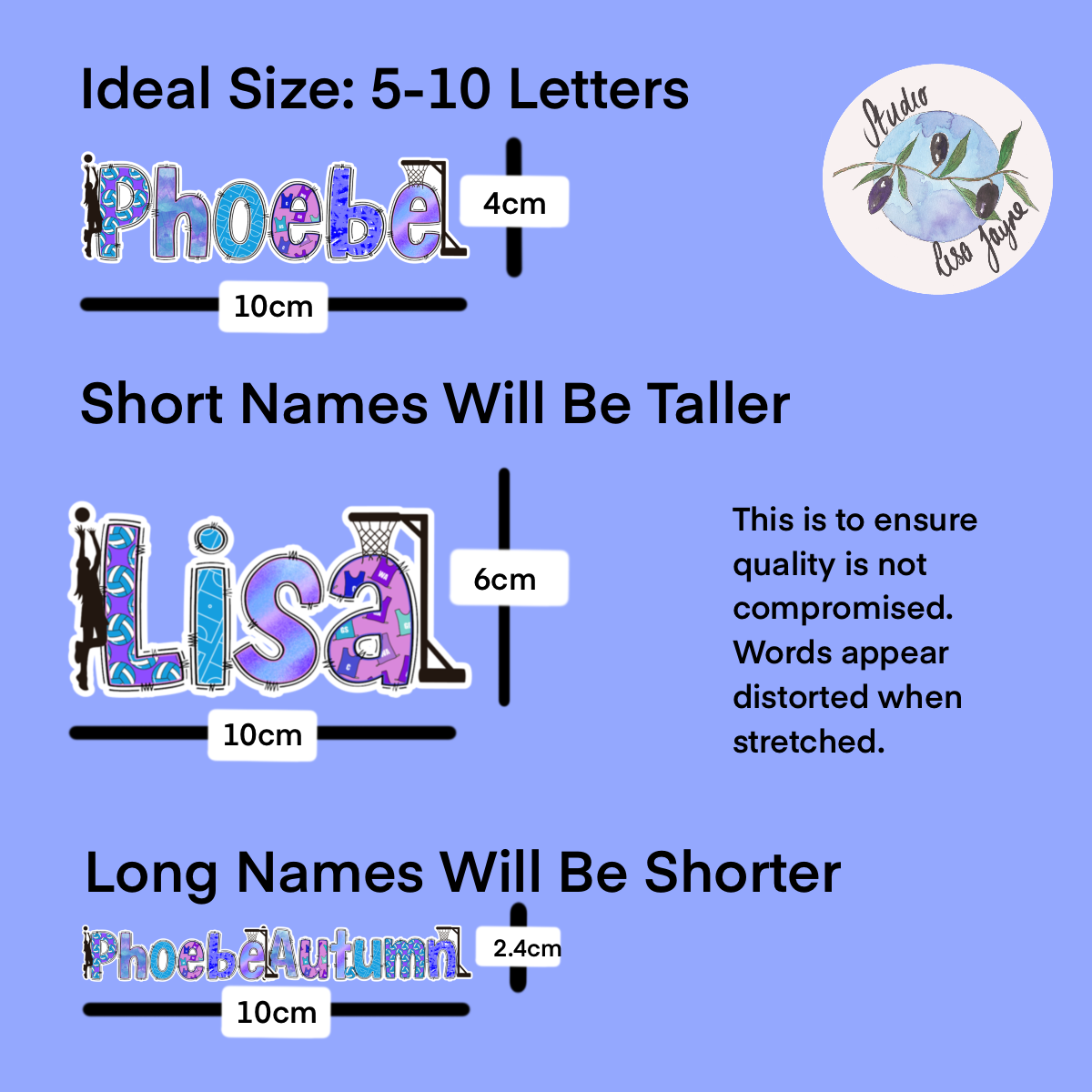 Netball Name Personalised Waterproof Vinyl Sticker Label