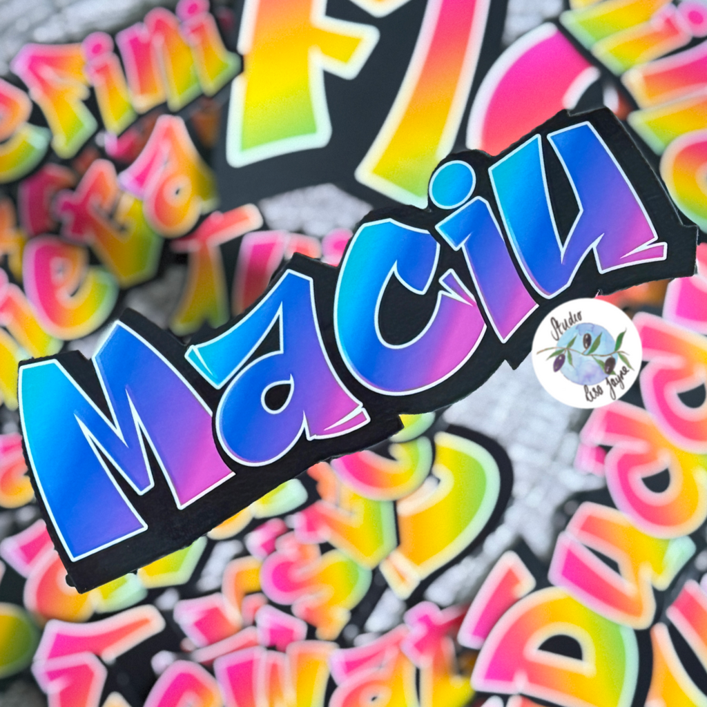 Sharp Graffiti Name Personalised Waterproof Vinyl Sticker
