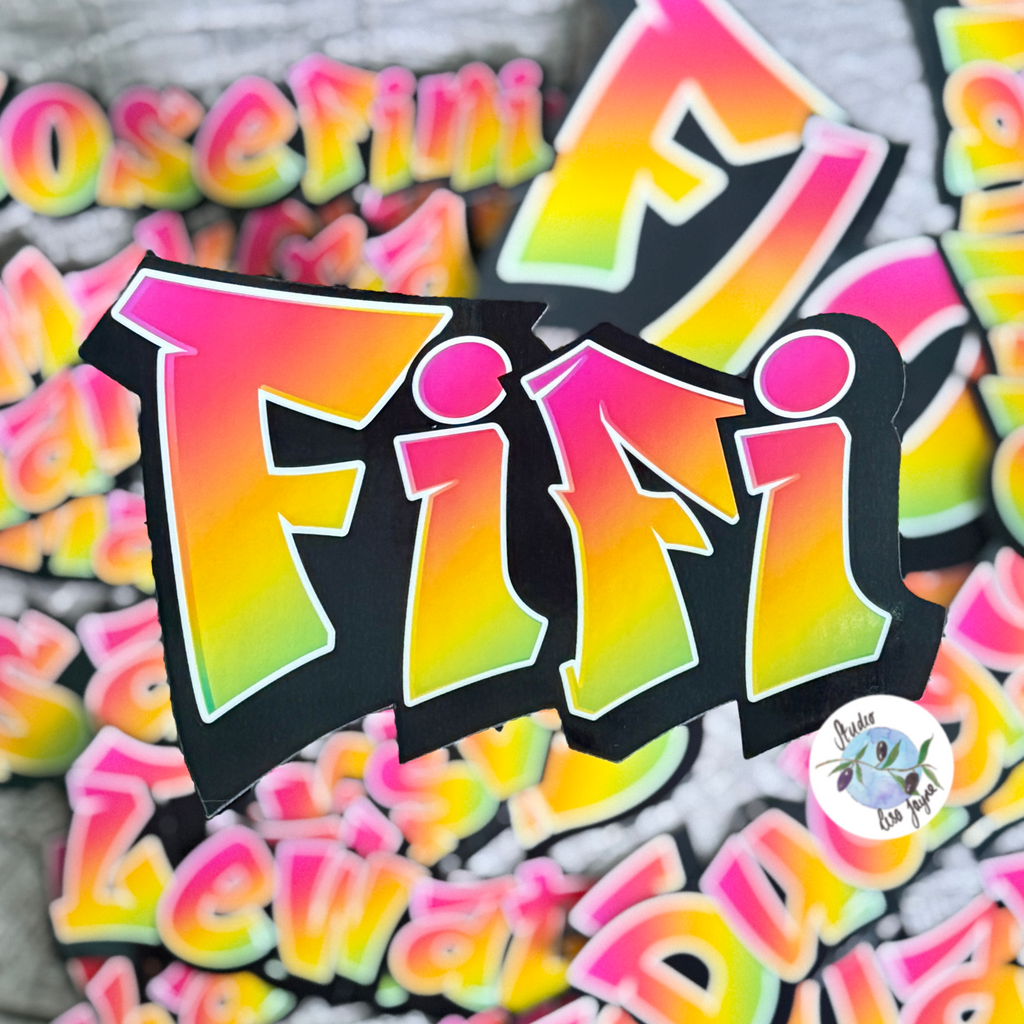 Sharp Graffiti Name Personalised Waterproof Vinyl Sticker