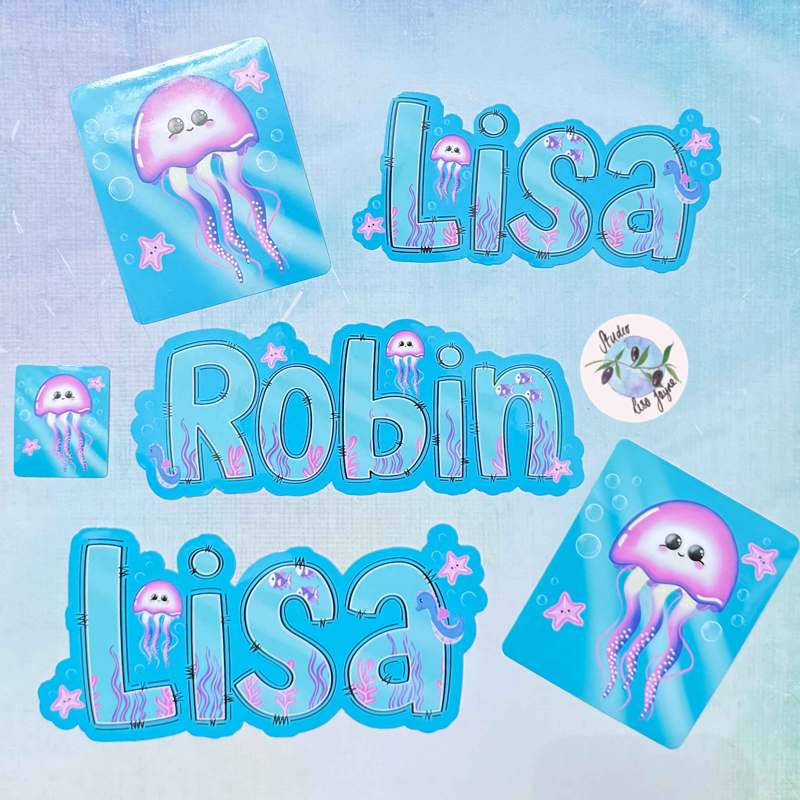 Ocean Under the Sea Name Personalised Waterproof Vinyl Sticker