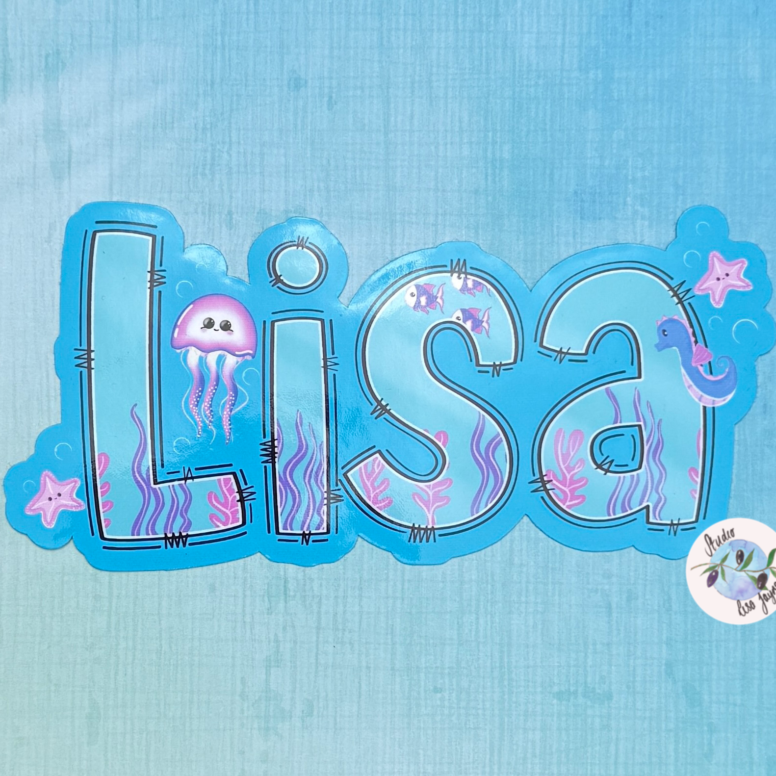 Ocean Under the Sea Name Personalised Waterproof Vinyl Sticker