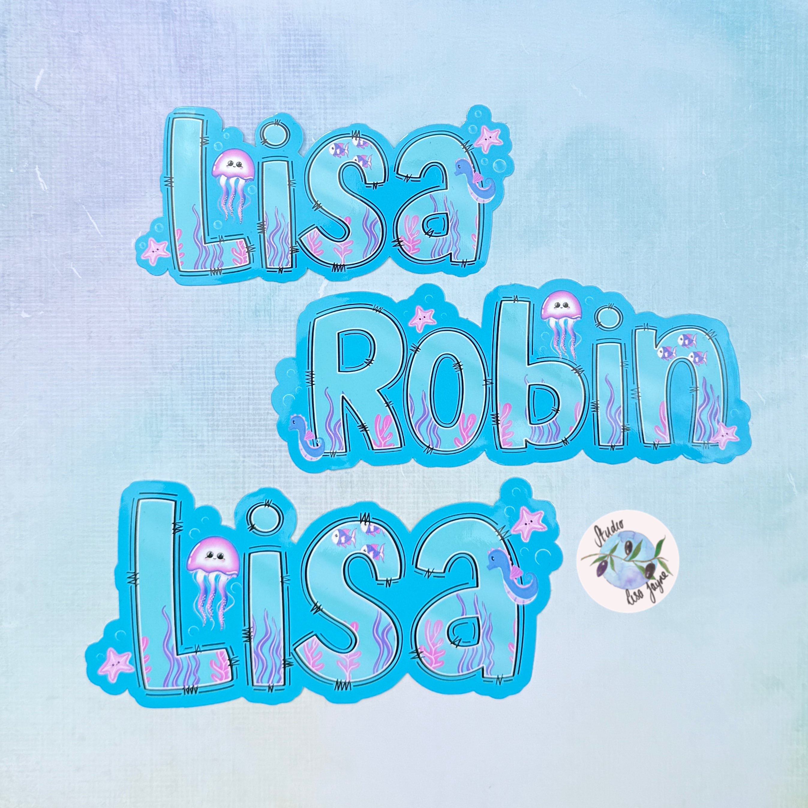Ocean Under the Sea Name Personalised Waterproof Vinyl Sticker