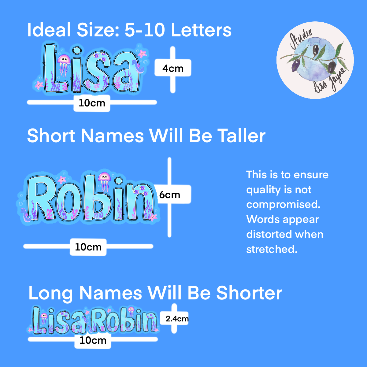 Ocean Under the Sea Name Personalised Waterproof Vinyl Sticker