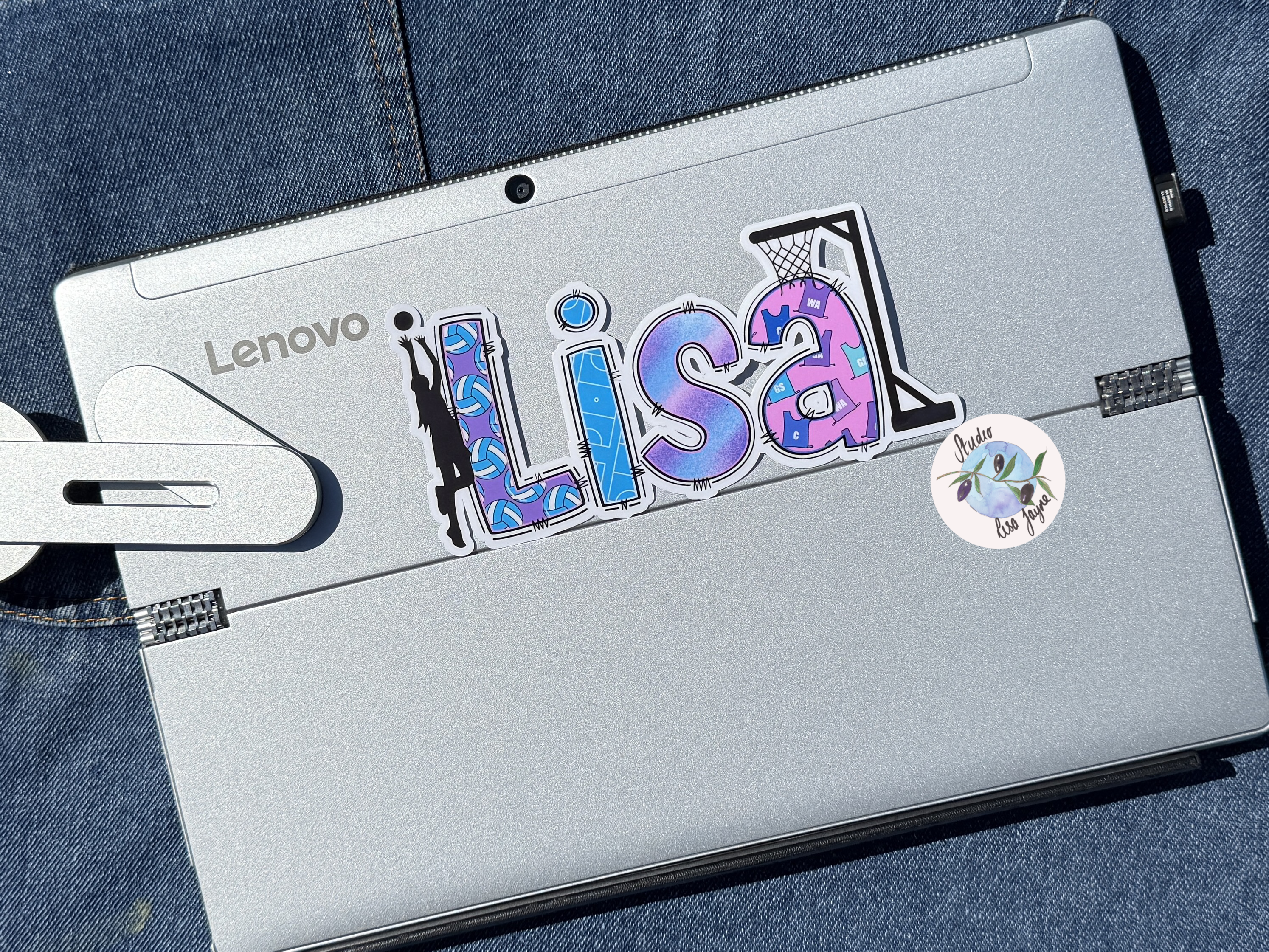 Netball Name Personalised Waterproof Vinyl Sticker Label