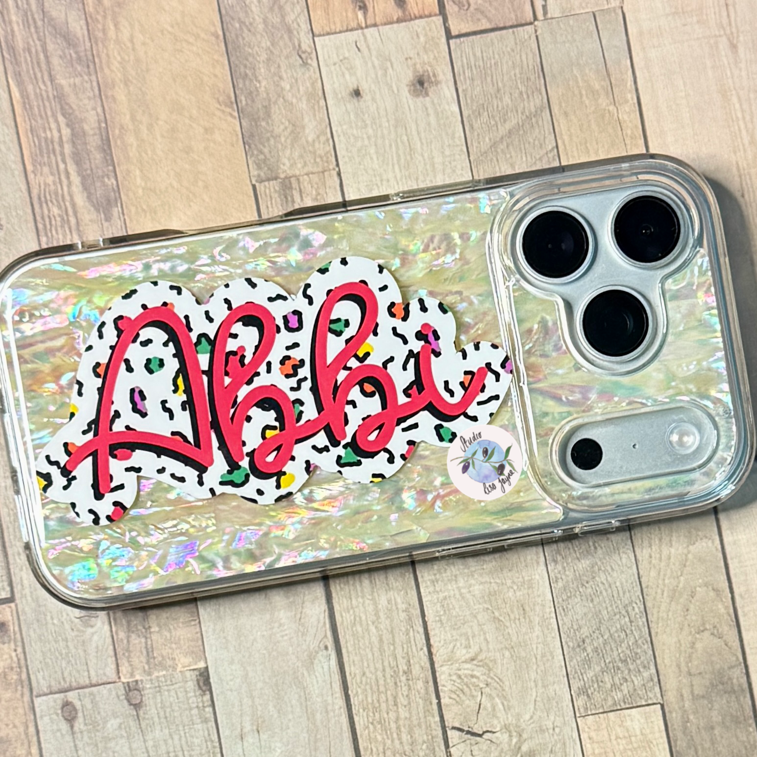 Leopard Print Personalised Name Waterproof Vinyl Sticker