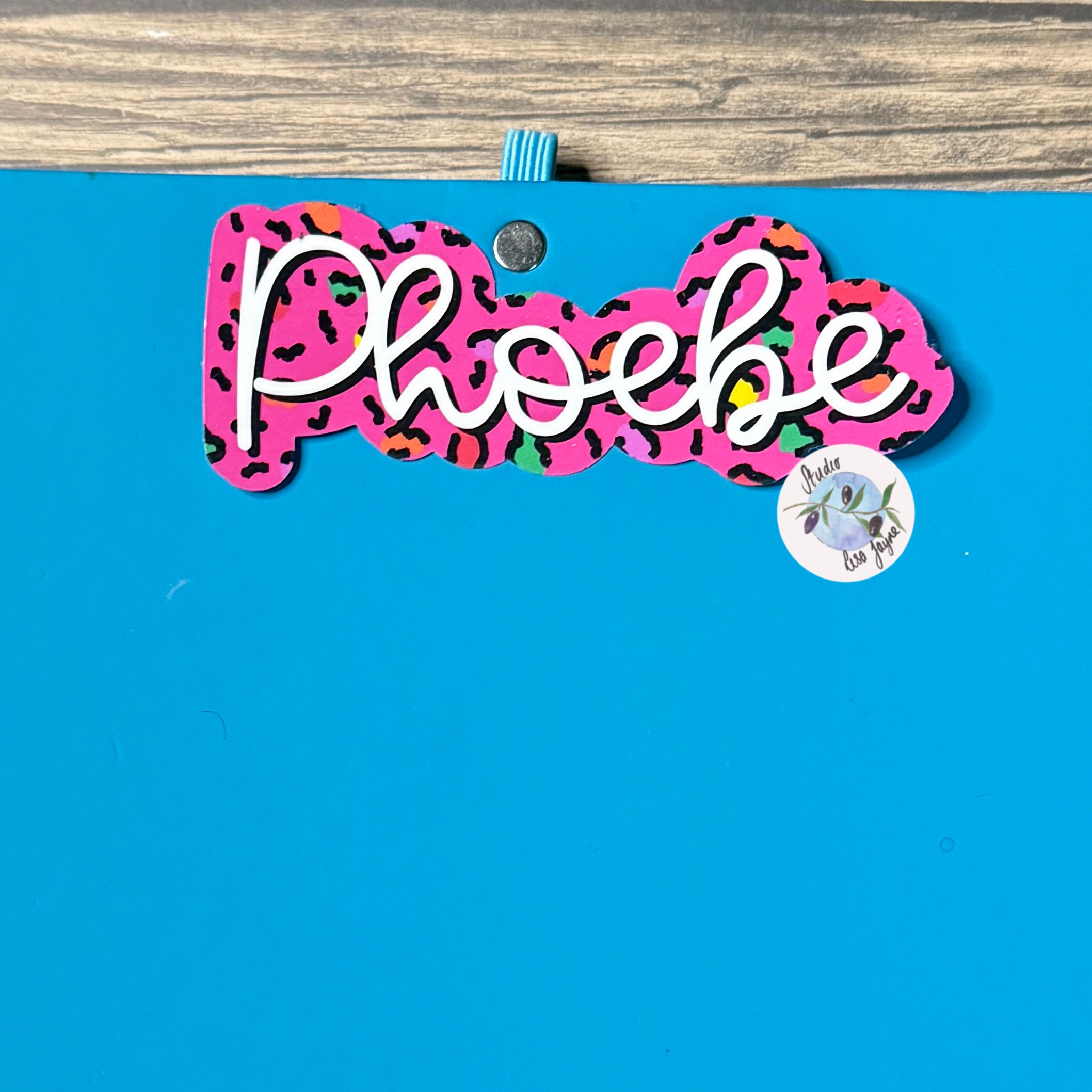 Leopard Print Personalised Name Waterproof Vinyl Sticker