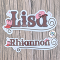 Linedancing Cowgirl Themed Personalised Waterproof Vinyl Name Sticker Brown Designs