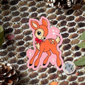 Retro Deer Vintage Style Christmas Sticker Waterproof Vinyl Handmade Close Up