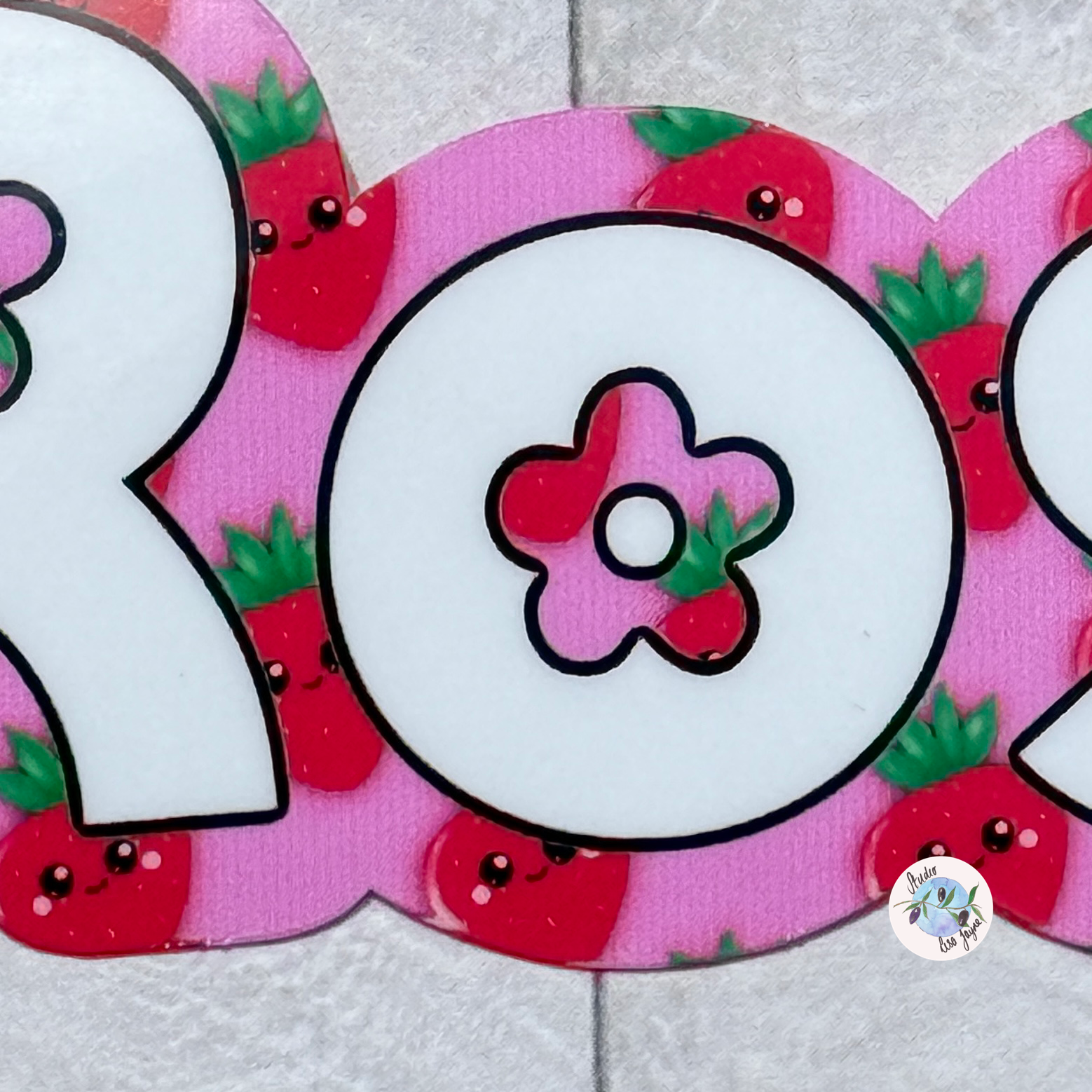 Strawberry Kawaii Name Stickers - Personalised Waterproof Vinyl Name Sticker