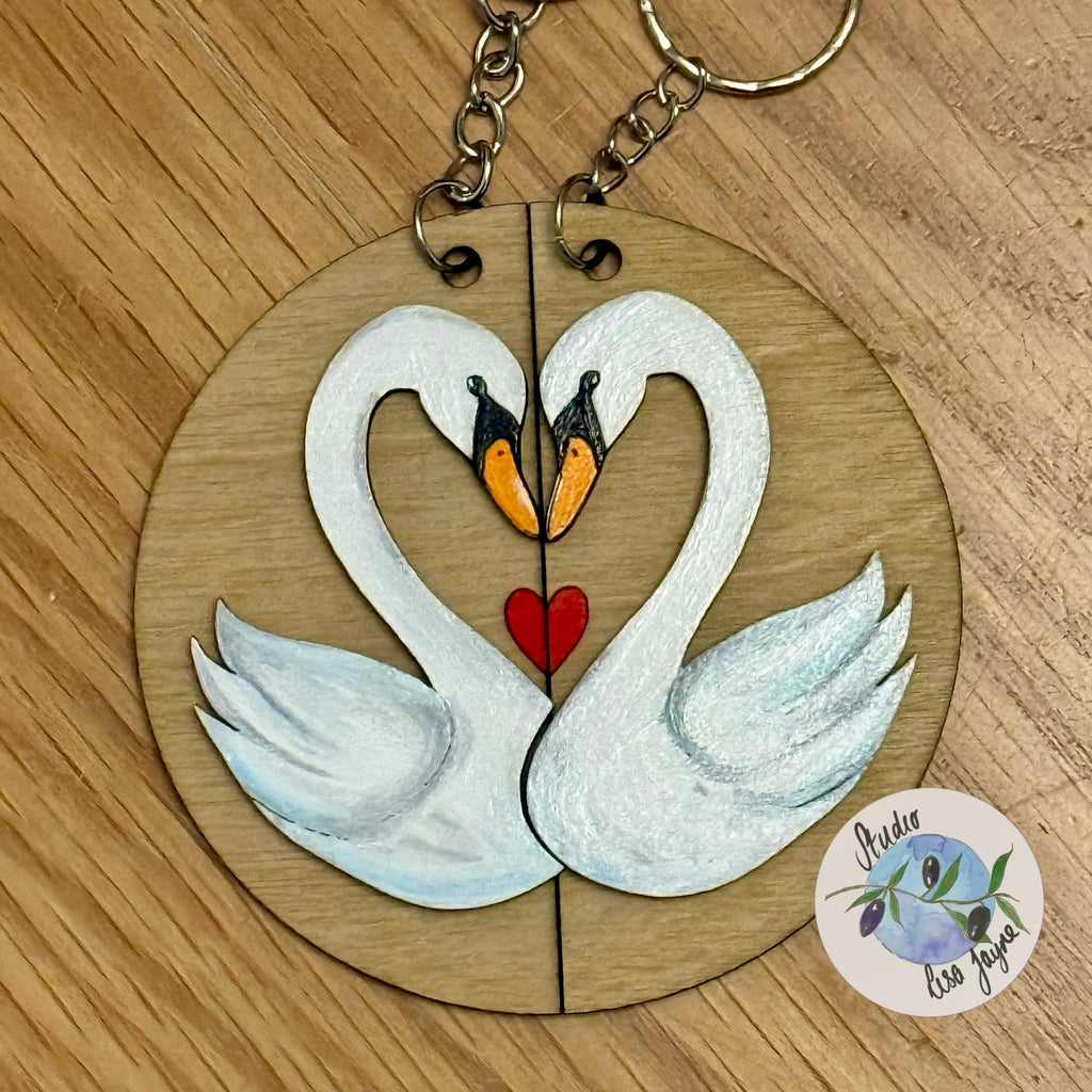 Swan Love Keyrings Valentine, Anniversary, Friendship