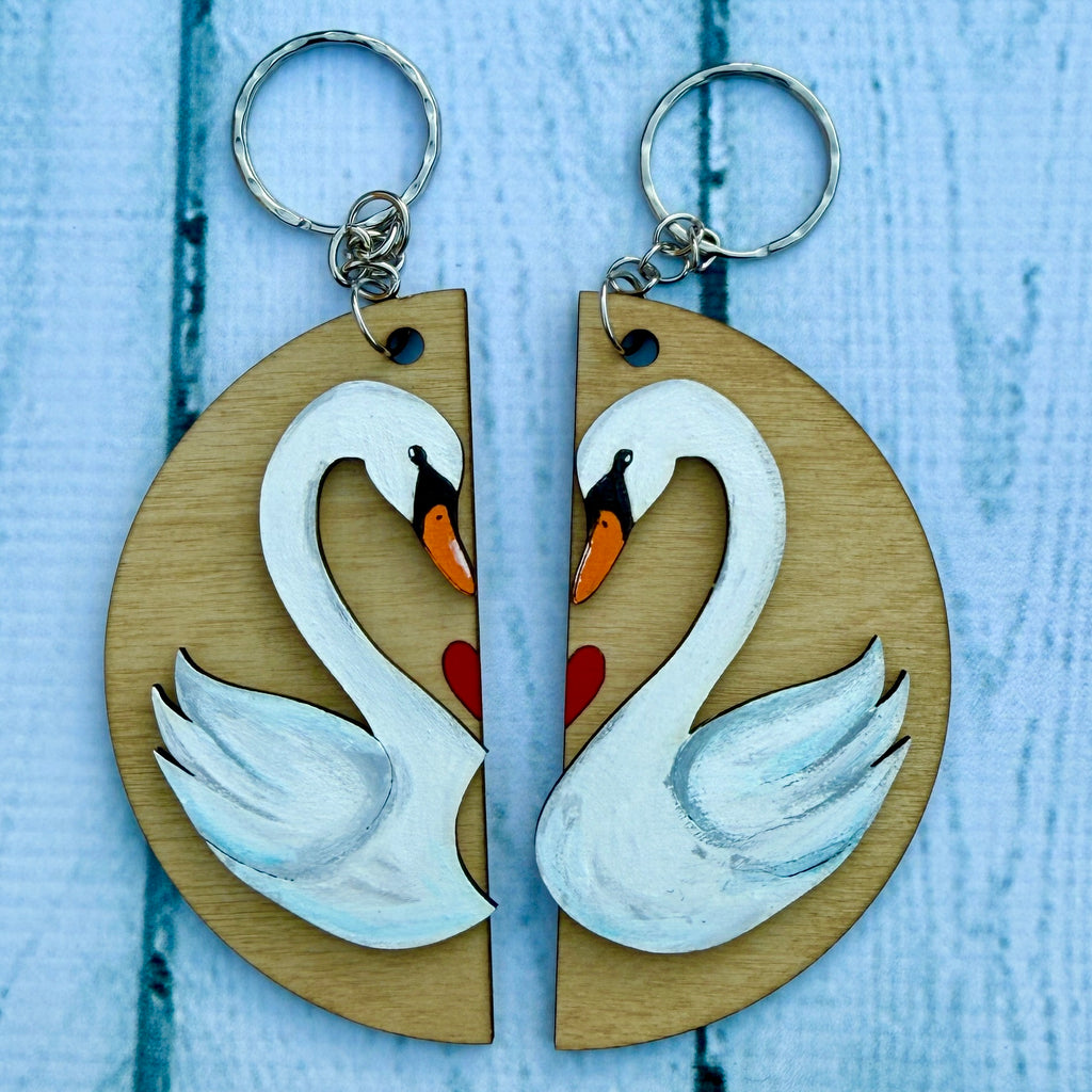 Swan Love Keyrings Valentine, Anniversary, Friendship