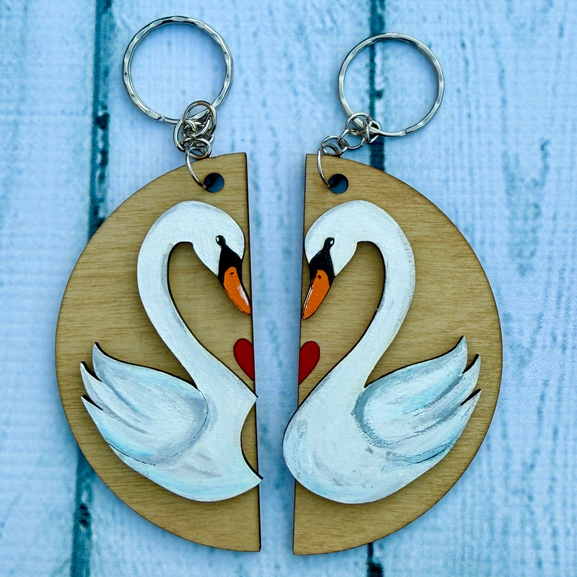 Swan Love Keyrings Valentine, Anniversary, Friendship