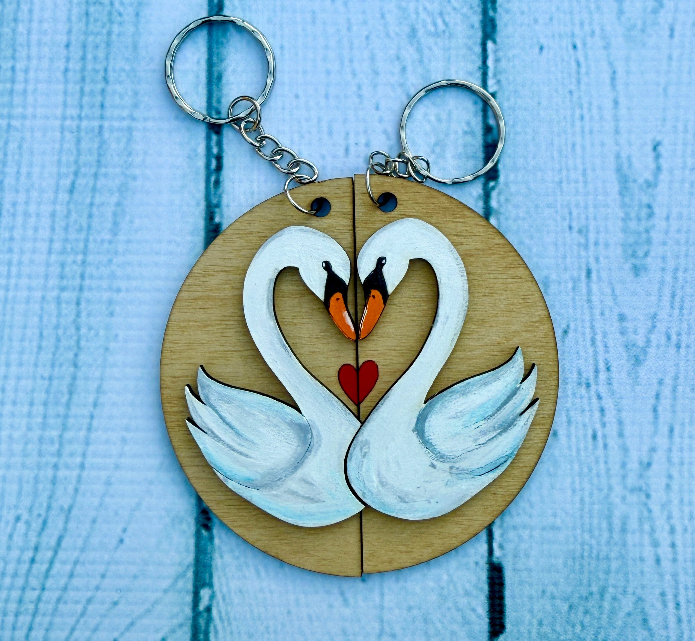 Swan Love Keyrings Valentine, Anniversary, Friendship