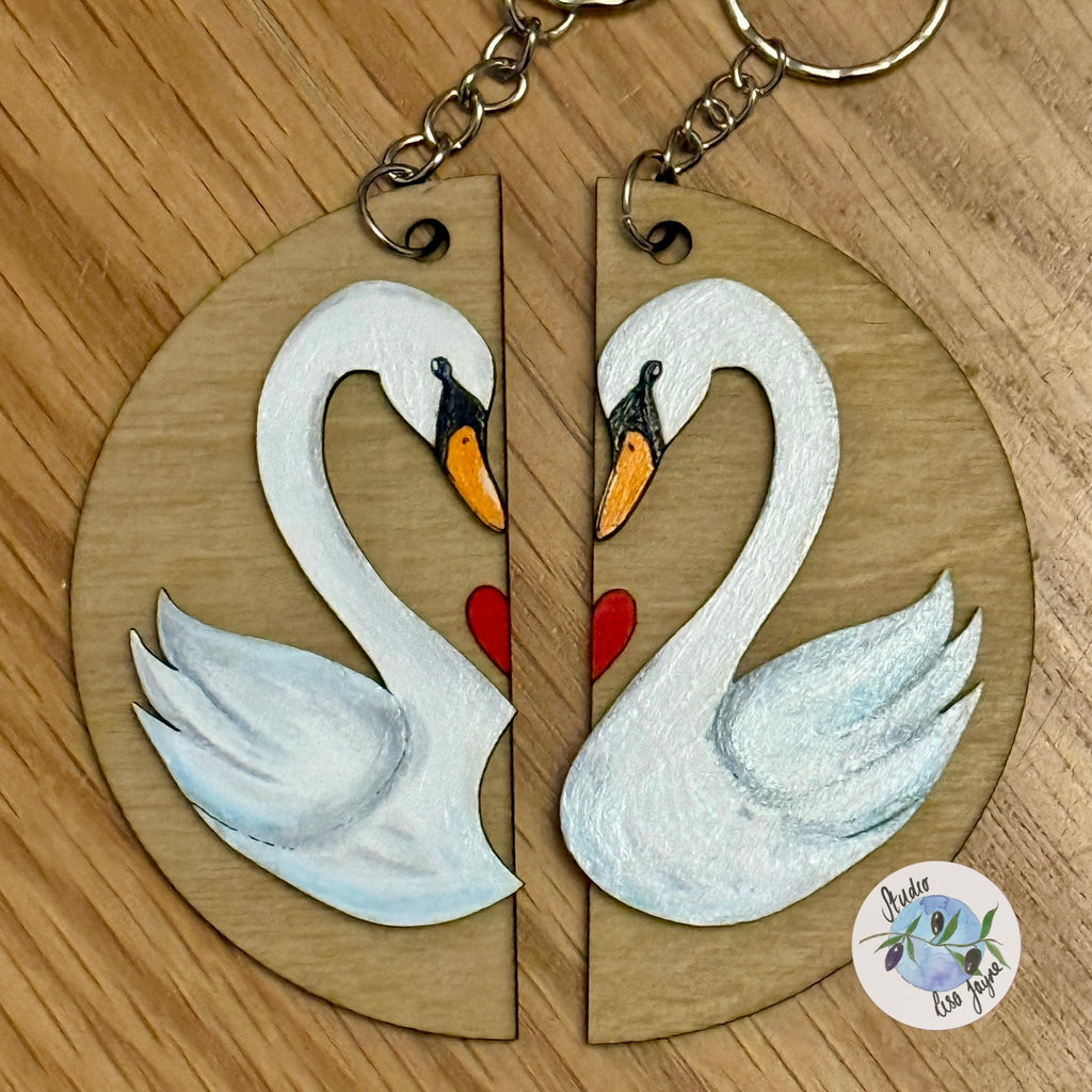 Swan Love Keyrings Valentine, Anniversary, Friendship