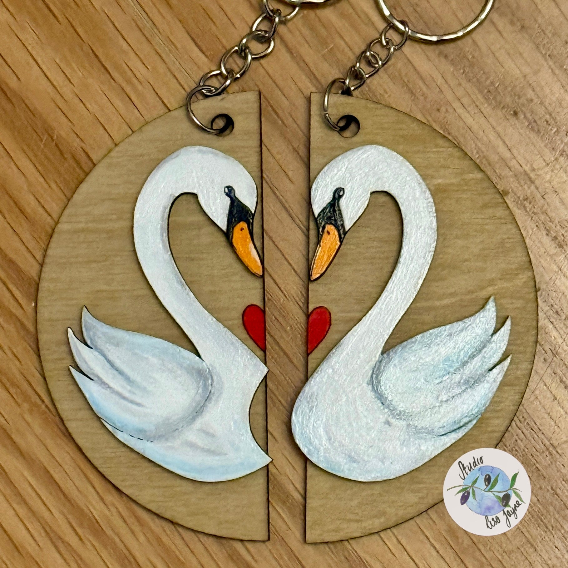 Swan Love Keyrings Valentine, Anniversary, Friendship