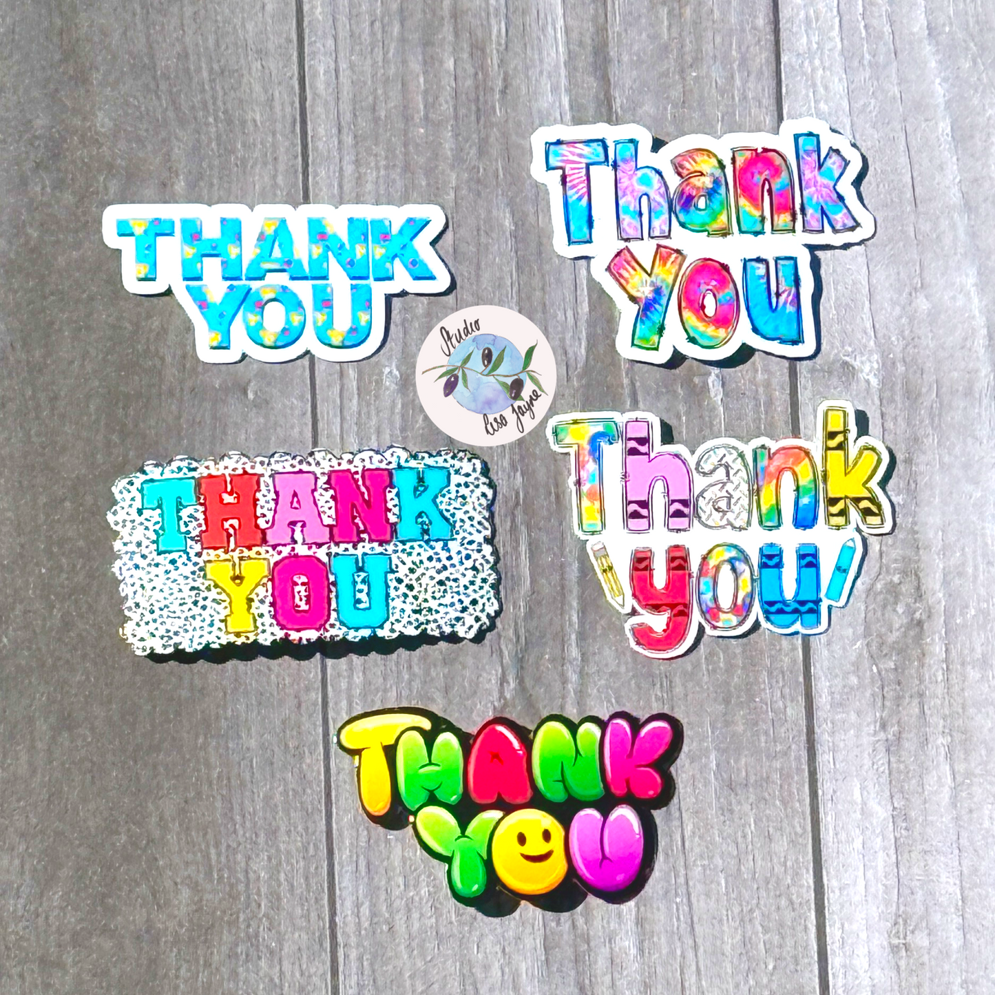 Thank You Vinyl Sticker Bundle for Smooth Surfaces Label