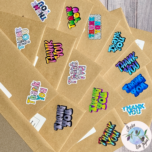 Thank You Stickers Envelope Labels - A mixture of styles